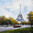Driving near the Eiffel Tower - Framed Canvas Art for Home