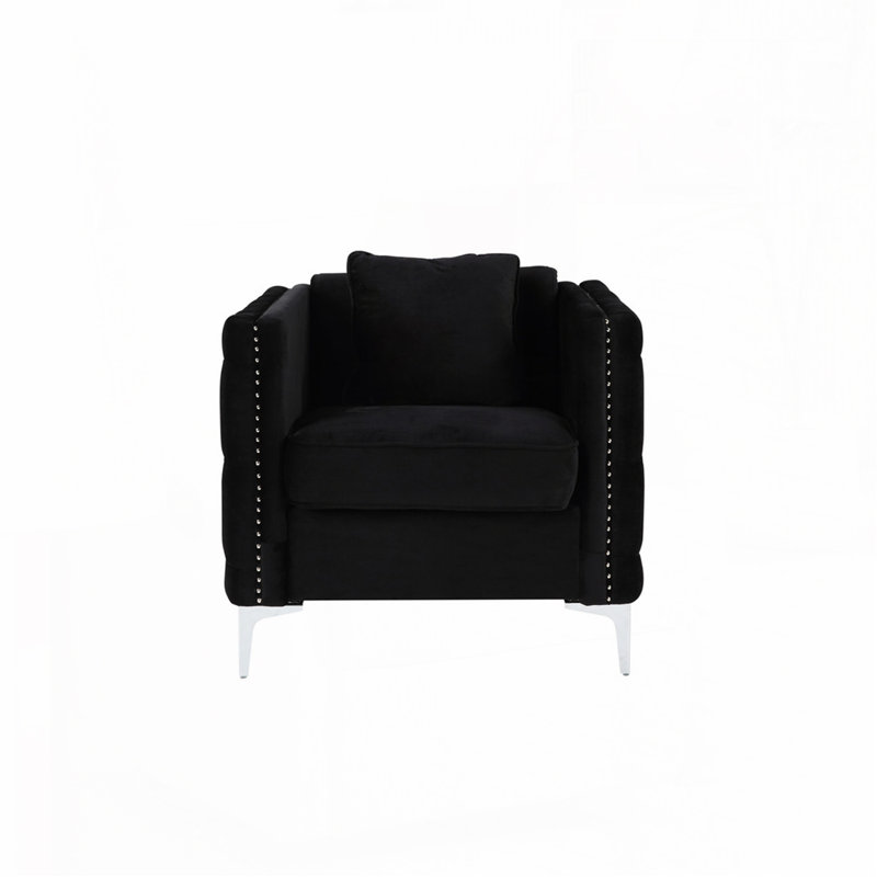 Chaise en velours avec 1 coussin