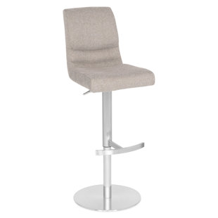 Swivel Upholstered Adjustable Height Counter Stool with Metal Frame