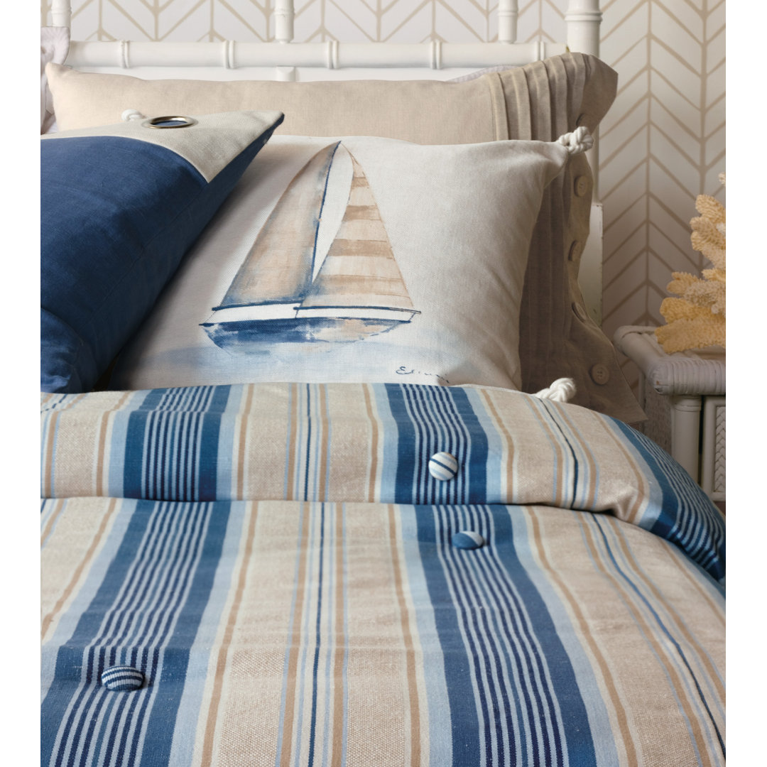 Maritime Coastal Cotton Striped Duvet Cover Eastern Accents 