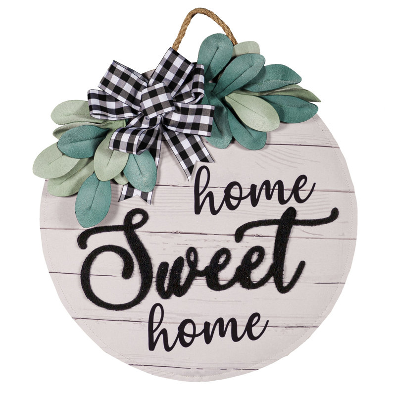 Décoration de porte en eucalyptus Sosthina Home Sweet Home