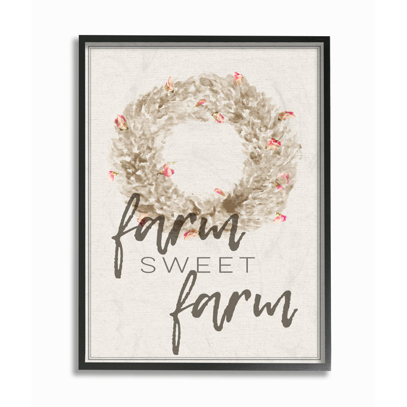 « farm presentation farm », art mural, Cadre noir, H 14 po x l 11 po x P 1,5 po