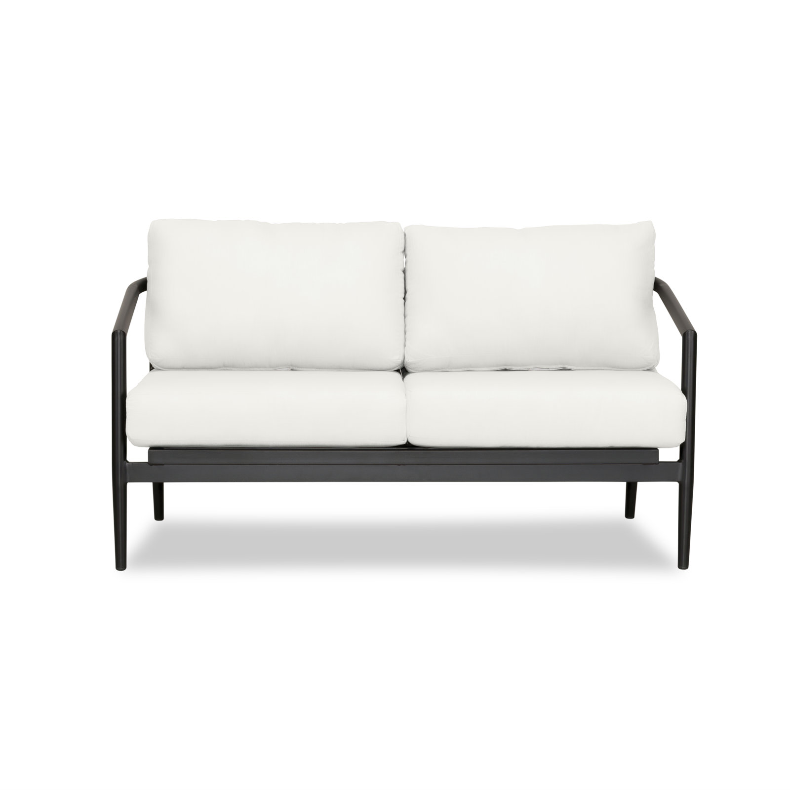 Delaine 57" Sunbrella® Patio Loveseat, Black, Canvas Natural Sunbrella® Canvas