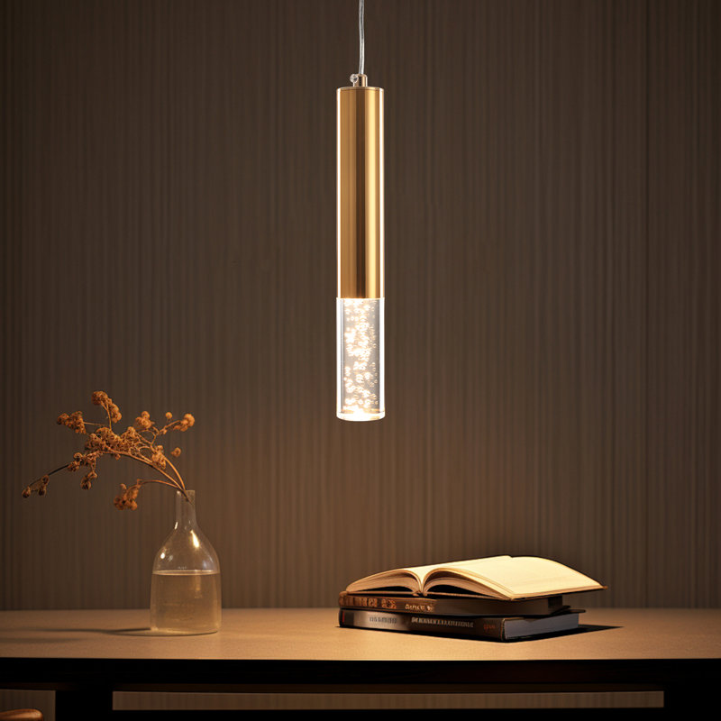 Idske 1 - Light Modern Minimalist Metal Single Cylinder LED Pendant for Contemporary Bedrooms Kitchen Islands Modern Hallways