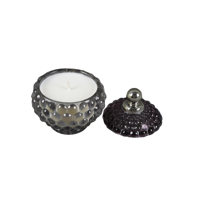 Bougie à bulles en verre 4,25 "avec couvercle en métal (5 oz)