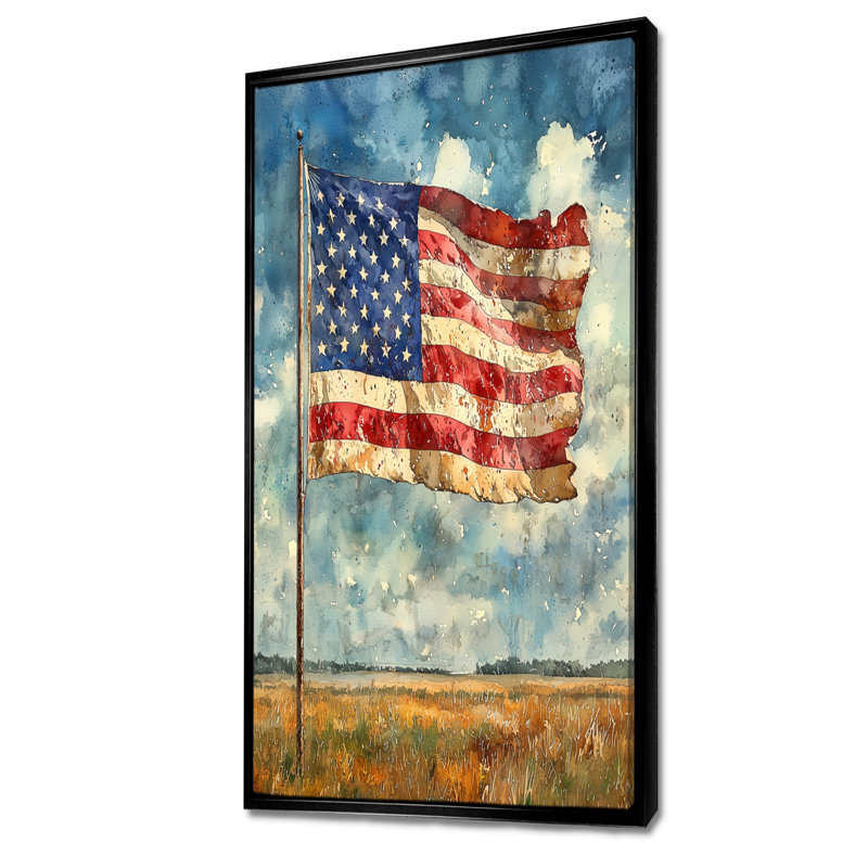 Drapeau américain sur le jour J, Invasion de la Seconde Guerre mondiale - Patriotiste américain, art mural pour le salon