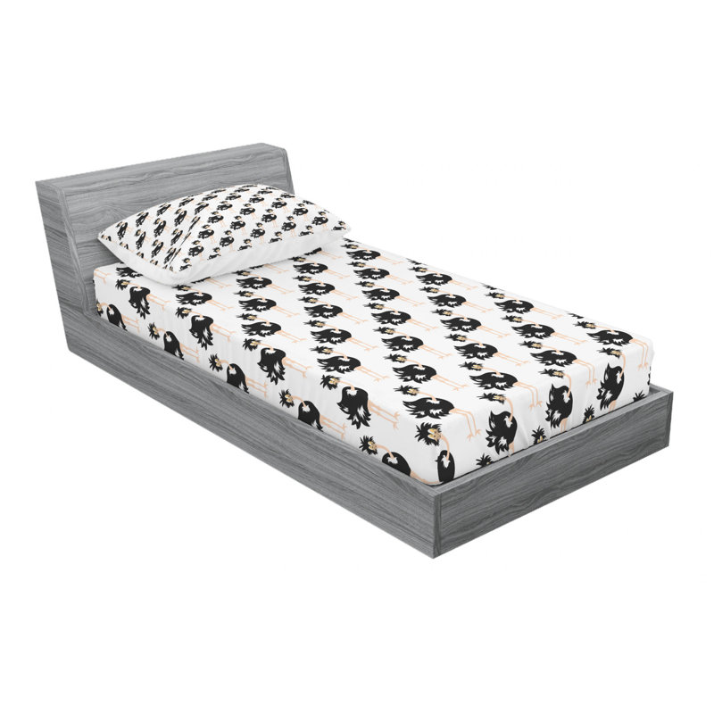 Ensemble de draps en autruche, Ensemble de draps pour lit simple avec drap-housse