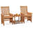 Winston Porter 3 Pieces Patio Furniture Set With 1.5" Umbrella Hole Hardwood Table & Chairs Set