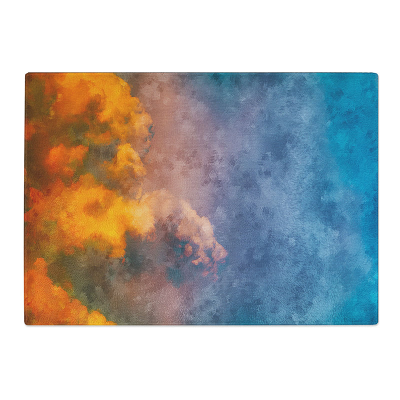 Tempered Glass Rising Clouds Chopping Board, 20 cm x 28.5 cm