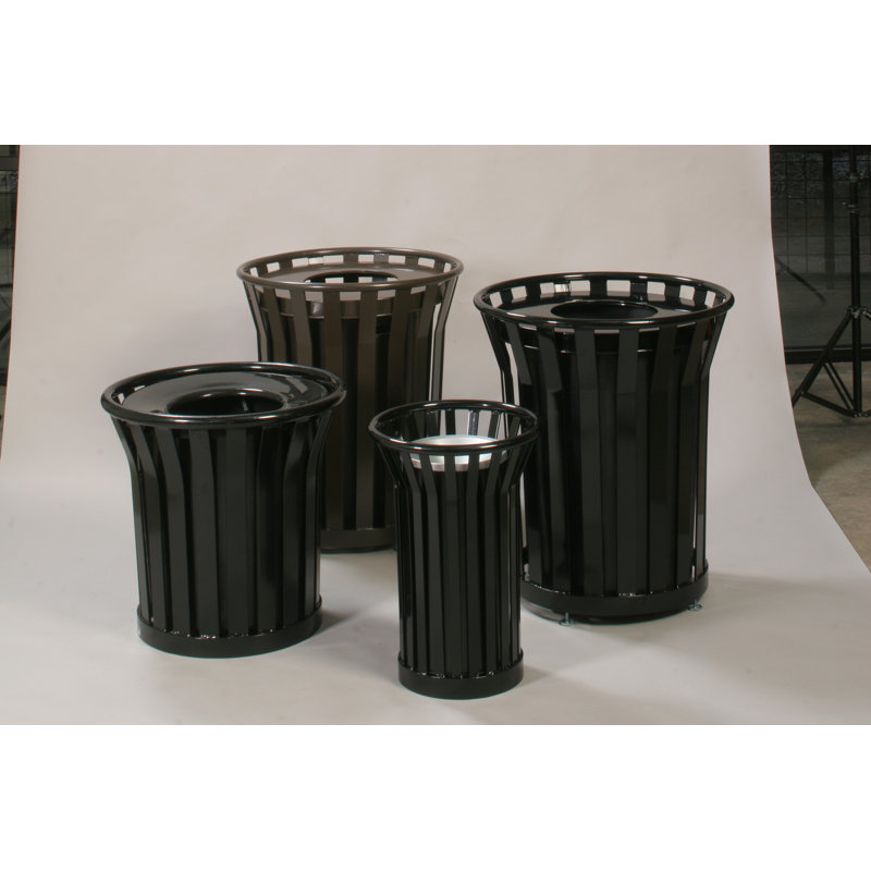 Poubelle à balançoire 36 gallons receptacle Wydman, Noir, Dessus en dôme
