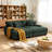 Oversized Upholstered Green Chenille Sleeper Sofa Bed Lounge sofa with Armrests & Throw Pillows-69943610