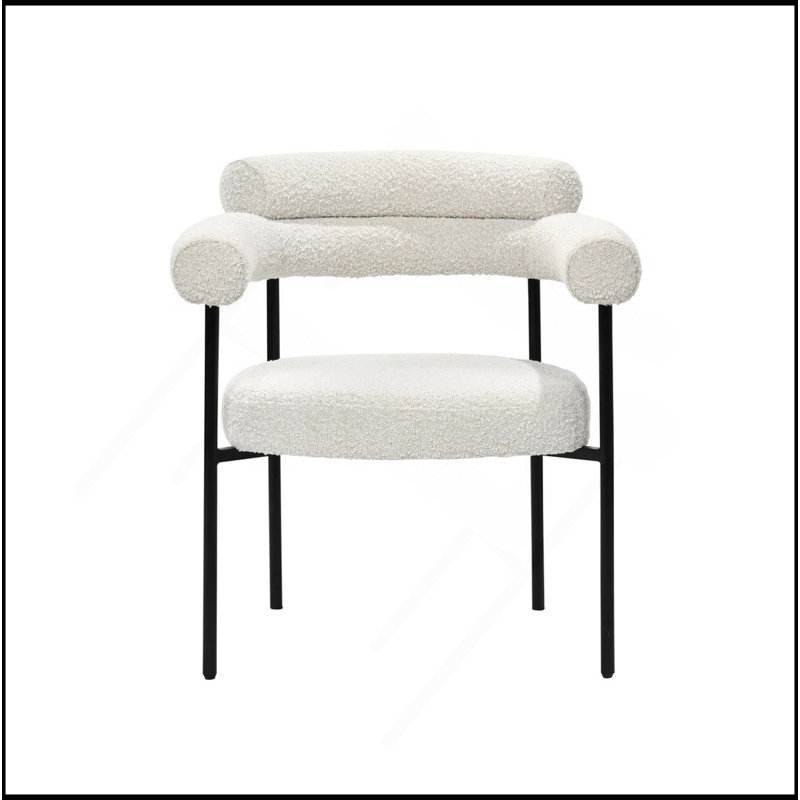 Ensemble de 2 chaises de salle à manger en tissu Boucle