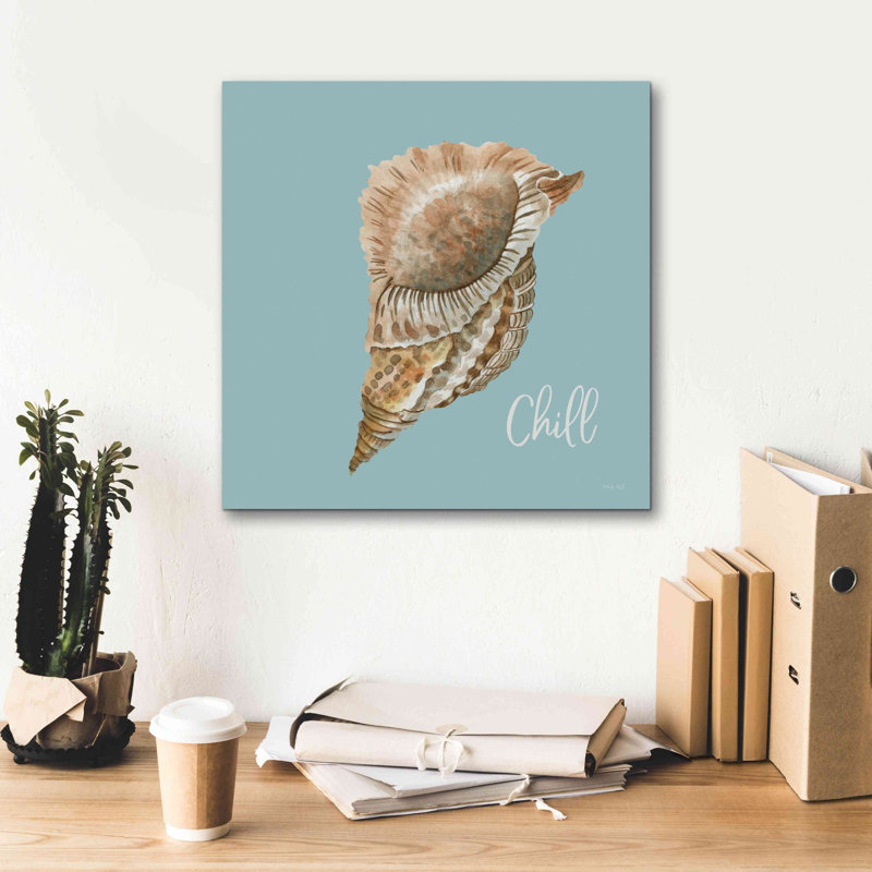 «Chill Seashell» par Cindy Jacobs, estampe numérique sur toile, H 18 po x l 18 po
