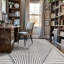 Tapis géométrique moderne crème et noir-959251569