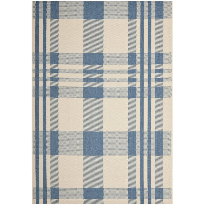 Debriana Performance Plaid Indoor/Outdoor Area Rug, Rectangle 6' x 8'