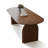 Nut-brown Oval Solid Wood Dining Table-1565034593