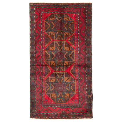 Rizbaft Red Rug 3'4" x 6'4"