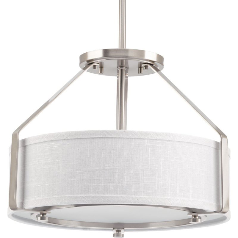 Plafonnier semi-encastré 16 po Seawell, Nickel brossé