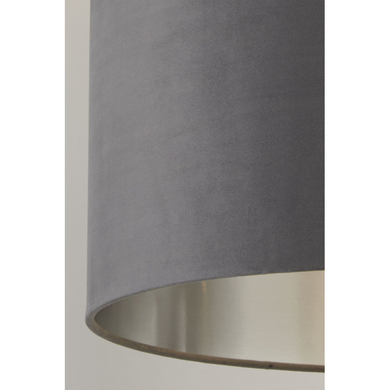 Velvet, Plastic And Mild Steel Traditional, 24 cm H x 40 cm W x 40cm D, Dark Grey/Brushed Silver