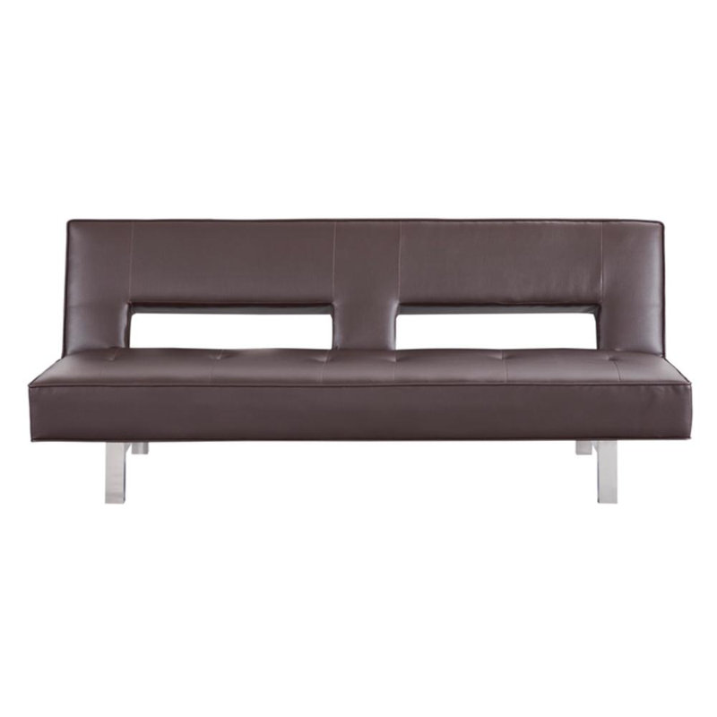 Tato Twin 37.8'' Faux Leather Convertible Sofa, Espresso Faux Leather