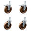 6 Inch High Temp Phenolic Swivel 12mm Stem Caster Set 2 Total Lock Brake SCC