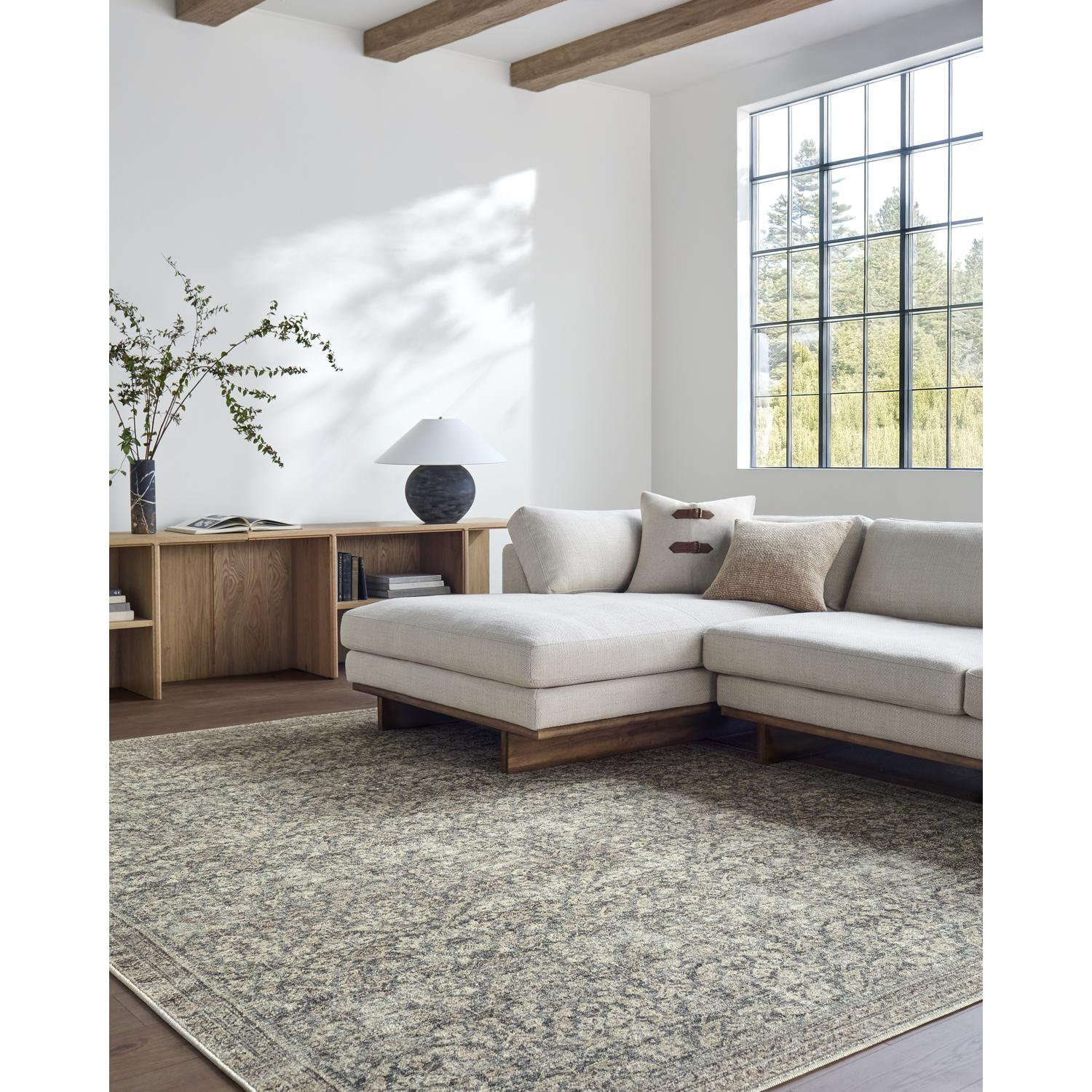 Galey Alix x Livabliss Collins Avenue Abstract Rug, Rectangle 6'6" x 9', Ivory