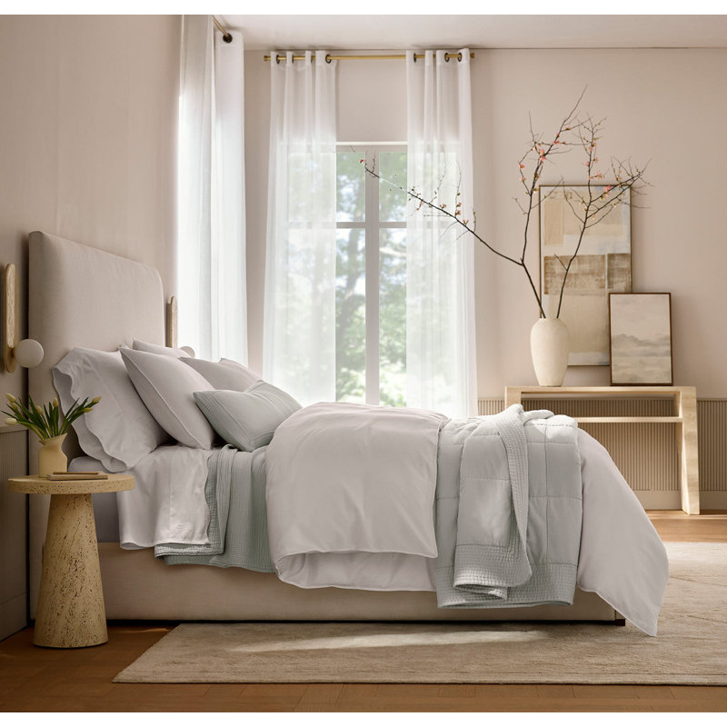 Signature Curved Edge Sheet Set, Mist, Queen Sheet Set with 2 Pillowcases