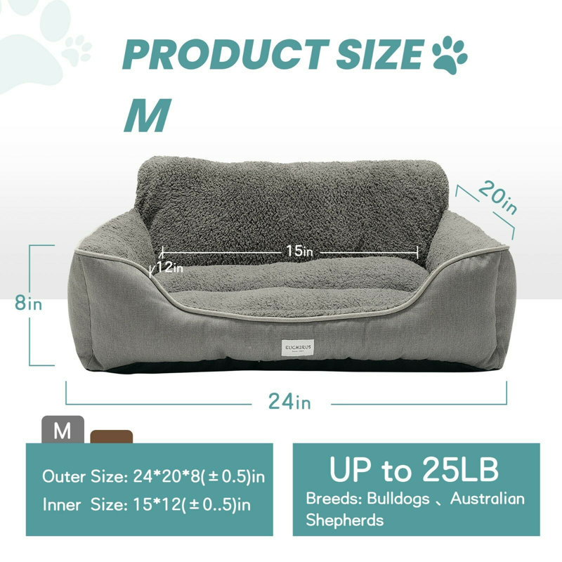 Canapé pour chien, Très grand (l 40 po x P 31 po x H 10 po), gris