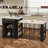 Extendable Island Console With Drawers, Double-Door Cabinet, And Open Shelving. Serves As Dining Table, Temporary Breakfast Bar, And Afternoon Tea Lounge,Black
