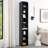 8-Tier Media Tower Rack, CD DVD Slim Storage Cabinet With Adjustable Shelves, Tall Narrow Bookcase Display Bookshelf For Home Office,Multi-Functional Double-Decker Bookcase (Bookshelf)-1583010203