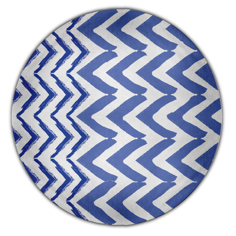 Safari Chenille Geometric Indoor Rug, Round 5'