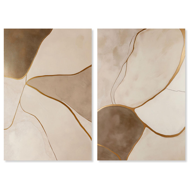 «Taupe Terrain Harmony Duo», reproduction d'art sur toile par Art Remedy, 30 x 45, H 45 po x l 30 po