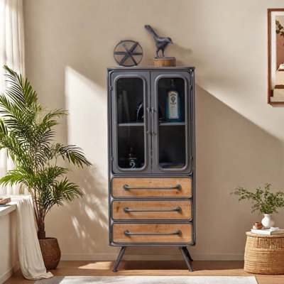 Industrial style iron storage cabinet bookcase by Joy Reading