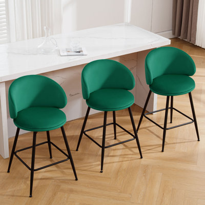 26" Swivel Upholstered Counter Height Bar Stools