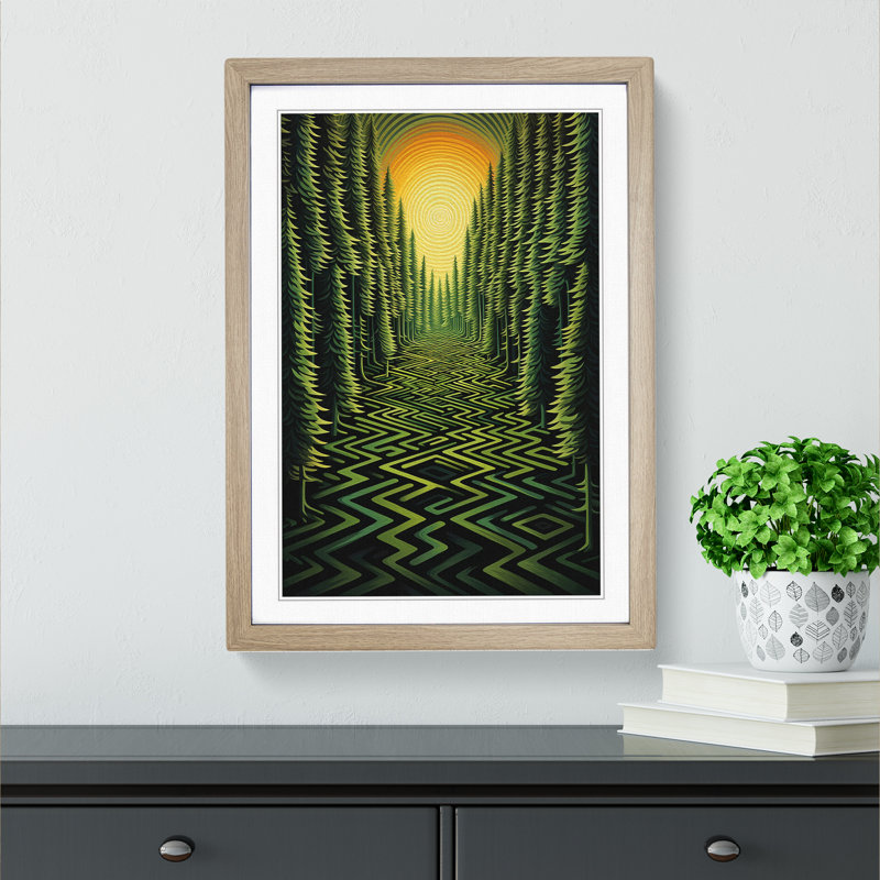 Forest Op No.3 - Framed Print, Oak Framed, 46cm H x 34cm W