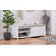 Banc de rangement à volets vieillis avec placage d'acacia pour un charme rétro pour le salon, le vestibule ()-1631122166