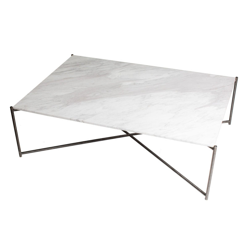 Bedell Four Leg Coffee Table, Metal, White