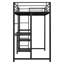 Lit mezzanine simple avec bureau et tableau blanc, structure en métal, noir, 3 tablettes, monté noir et pour une utilisation régulière-1289389862-1289389881