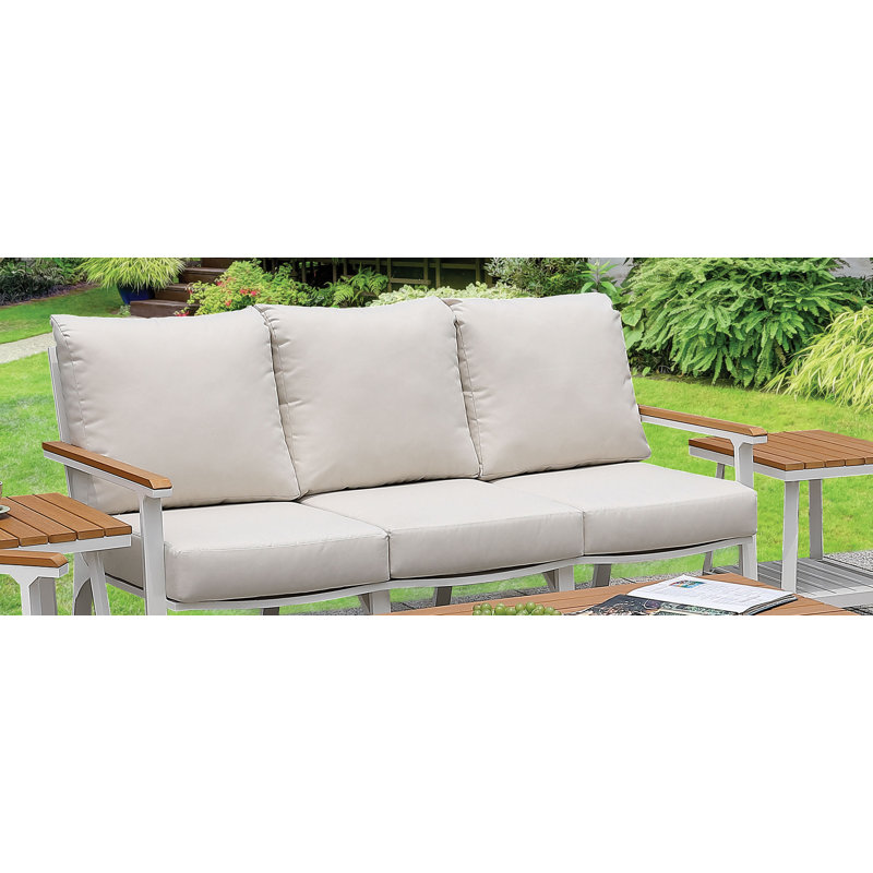 Kurtz 72.88'' Wide Rectangle Metal Patio Sofa with Cushions