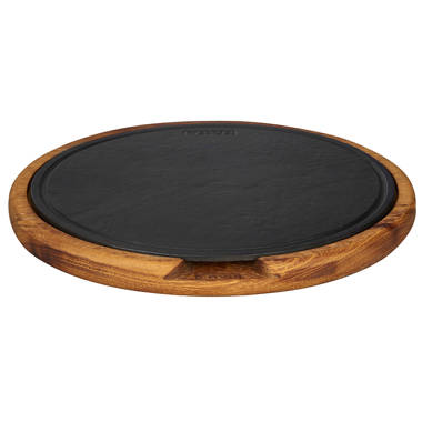 Lava Enameled Cast Iron Serving Dish 11 inch-Oval with Beechwood Service  Platter,Cast Iron Copper Formed Cover