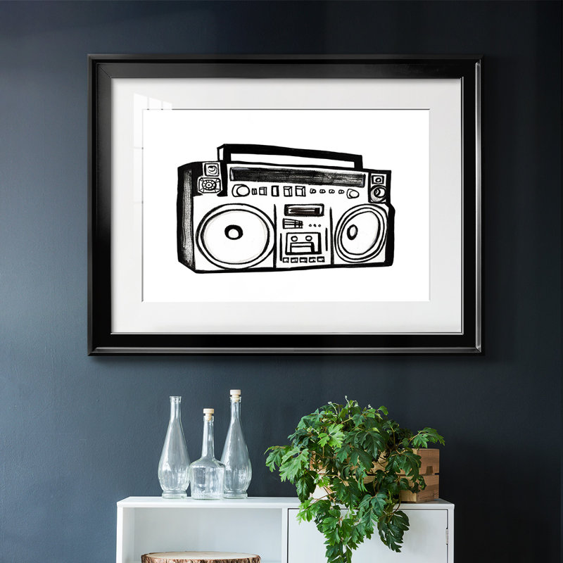 Croquis de Boombox, Noir, H 30 po x l 44 po x P 1,5 po