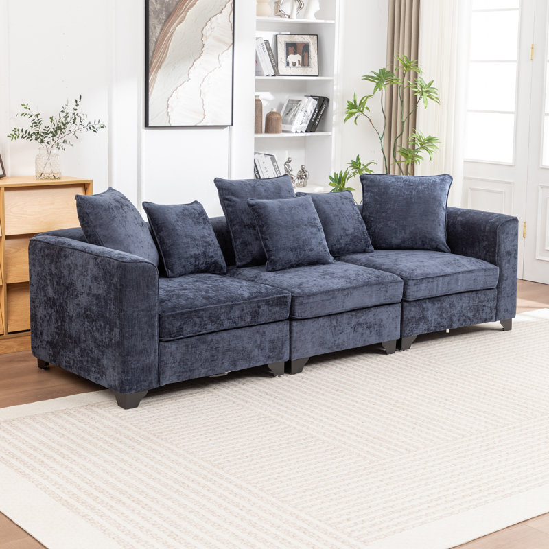 Bennett Upholstered Modular Sectional Sofa, Blue
