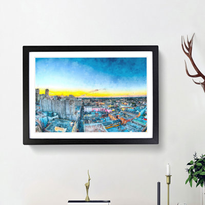 Above New Orleans in Louisiana - Picture Frame Painting Print on MDF