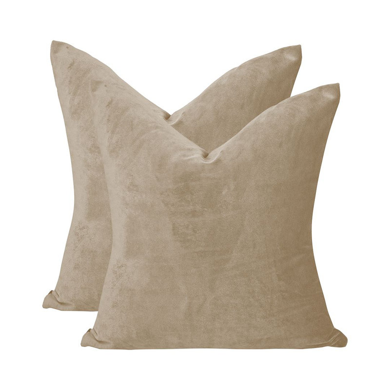 Matte Velvet Cushion Cover - 1 Pc, 61cm x 61cm, Ecru