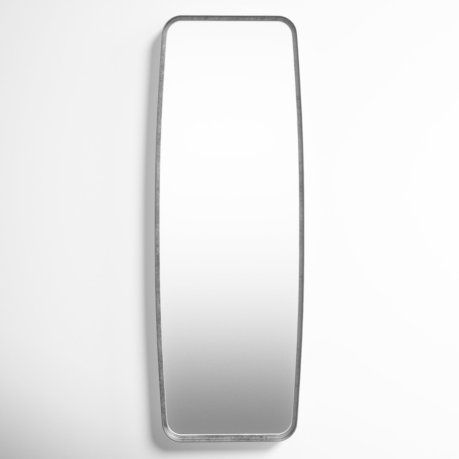 Belle Iron Wall Mirror, 60" x 21", Silver Leaf