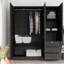 Penderie avec armoire à suspendre de 61 po de largeur avec 3 tiroirs et tablettes Garrity-1652005761