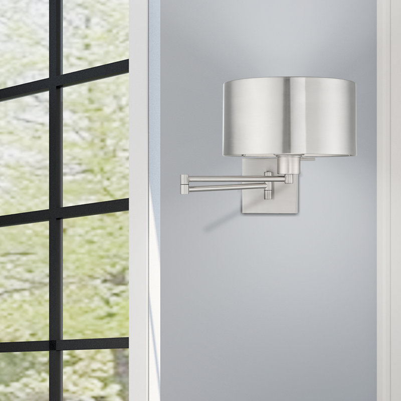 Malakia Steel Swing Arm Sconce, Brushed Nickel