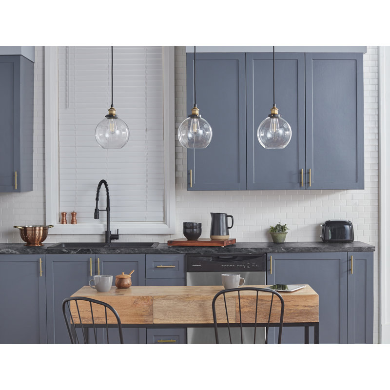 Dedriana 1 - Light Single Pendant, Antique Brass, Clear, Yes