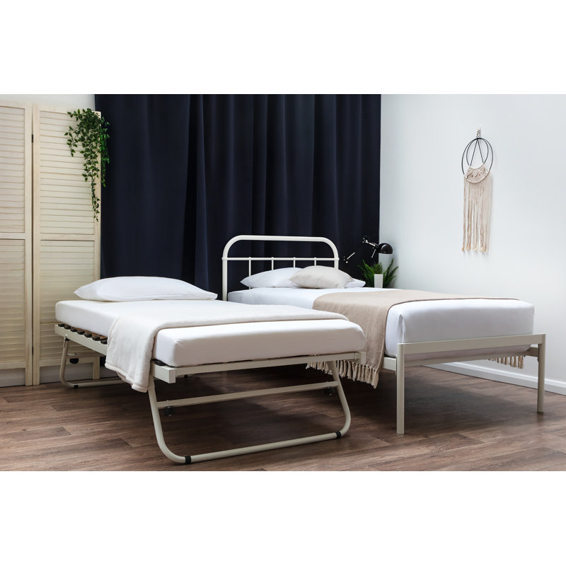 Cofield Daybed with Trundle, White, 12cm Memory Foam/25cm Pocket Sprung Memory Foam