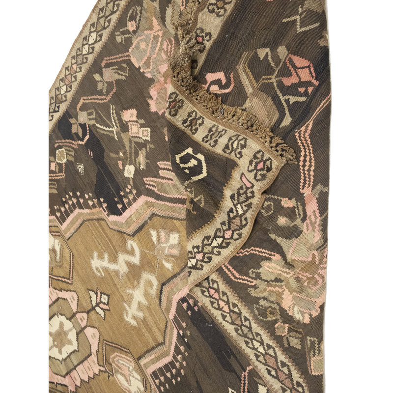 Tapis oriental géométrique brun Kutcher